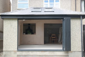 Open bi-fold doors